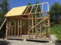 Cabin frame with half decking